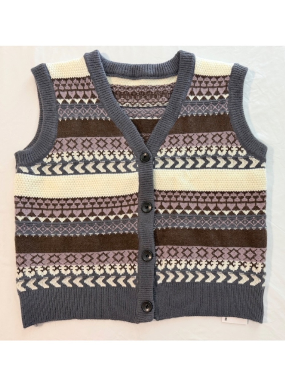 Rooted Soul Co. Earthy Boho Cottagecore Knit Button-Up Sweater Vest, NWT